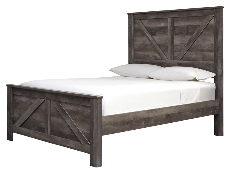 Wynnlow Gray Queen Crossbuck Panel Bed - Lara FurnitureQueen Bed