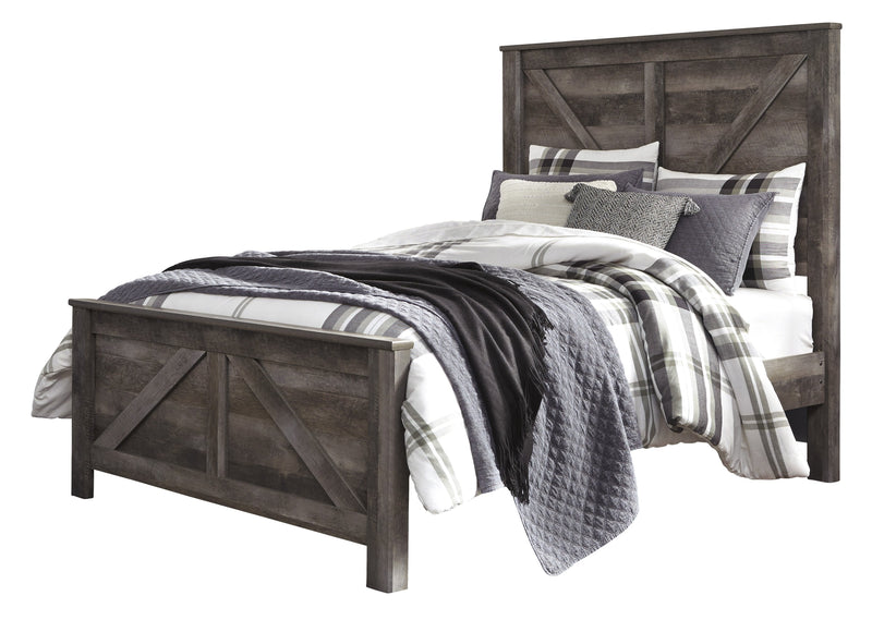 Wynnlow Gray Queen Crossbuck Panel Bed - Lara FurnitureQueen Bed