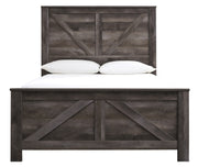 Wynnlow Gray Queen Crossbuck Panel Bed - Lara FurnitureQueen Bed