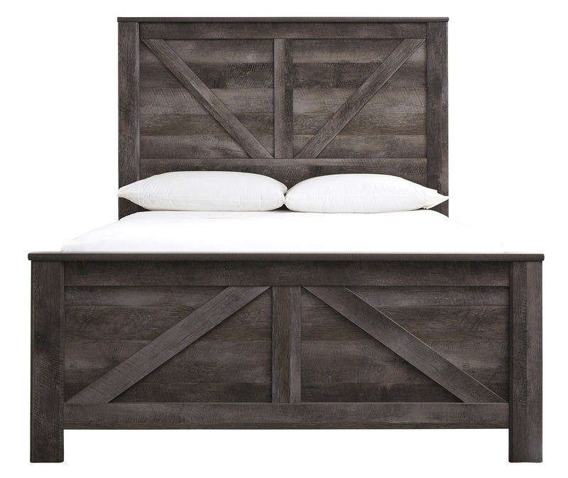 Wynnlow Gray Queen Crossbuck Panel Bed - Lara FurnitureQueen Bed