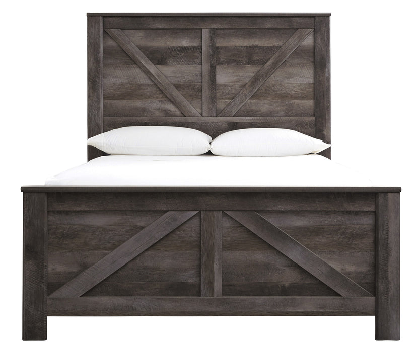Wynnlow Gray Queen Crossbuck Panel Bed - Gate FurnitureQueen Bed