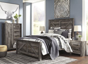 Wynnlow Gray Queen Crossbuck Panel Bed - Lara FurnitureQueen Bed