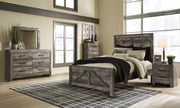 Wynnlow Gray Queen Crossbuck Panel Bed - Lara FurnitureQueen Bed