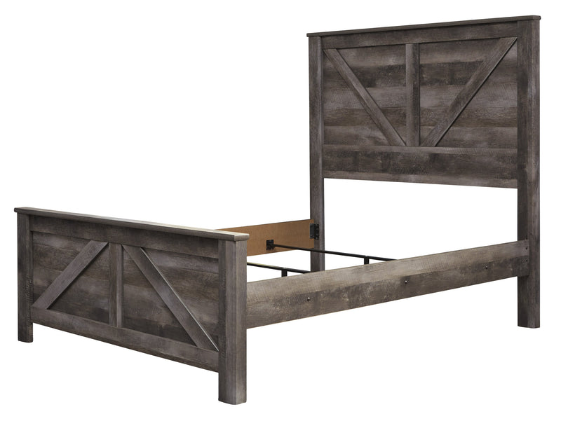 Wynnlow Gray Queen Crossbuck Panel Bed - Lara FurnitureQueen Bed