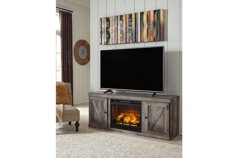 Wynnlow Gray TV Stand with Electric Fireplace - Lara FurnitureTV Stand