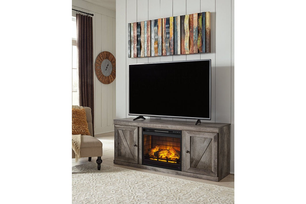 Wynnlow Gray TV Stand with Electric Fireplace - Gate FurnitureTV Stand