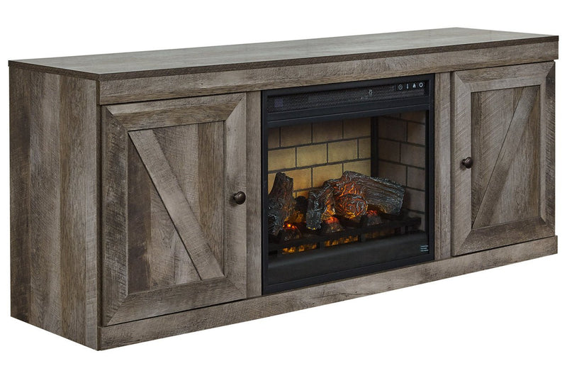 Wynnlow Gray TV Stand with Electric Fireplace - Lara FurnitureTV Stand