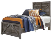 Wynnlow Gray Twin Crossbuck Panel Bed - Lara FurnitureTwin Bed