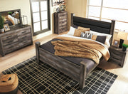 Wynnlow Gray Upholstered Poster Bedroom Set - Lara FurnitureBedroom Set