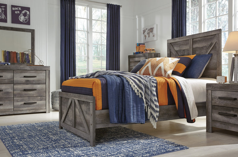 Wynnlow Gray Youth Crossbuck Panel Bedroom Set - Lara FurnitureYouth Bedroom Set