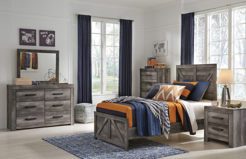 Wynnlow Gray Youth Crossbuck Panel Bedroom Set - Lara FurnitureYouth Bedroom Set