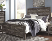 Wynnlow King Crossbuck Panel Bed with Dresser in Gray - PKG000722