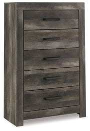 Wynnlow King Panel Bed with Mirrored Dresser, Chest and 2 Nightstands in Gray - PKG006365