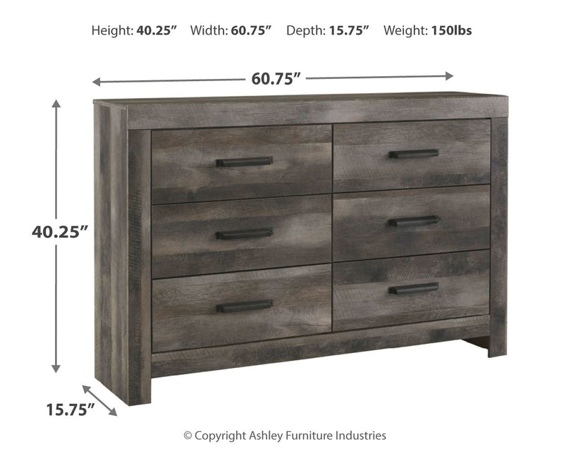 Wynnlow King Poster Bed with Dresser in Gray - PKG005121