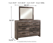 Wynnlow King Poster Bed with Mirrored Dresser in Gray - PKG005143