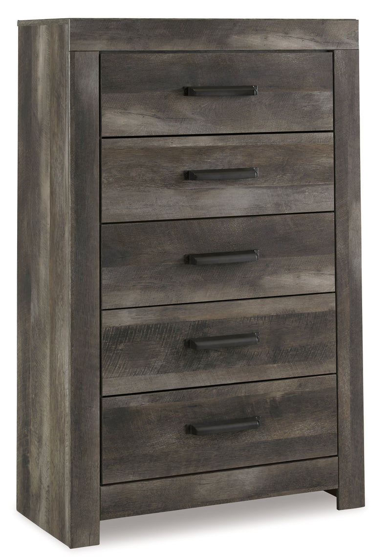 Wynnlow Queen Panel Bed with Mirrored Dresser, Chest and 2 Nightstands in Gray - PKG005408