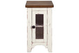 Wystfield White/Brown Chairside End Table - Gate FurnitureEnd Table Chair Side