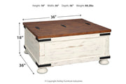 Wystfield White/Brown Coffee Table - Lara FurnitureCoffee Table