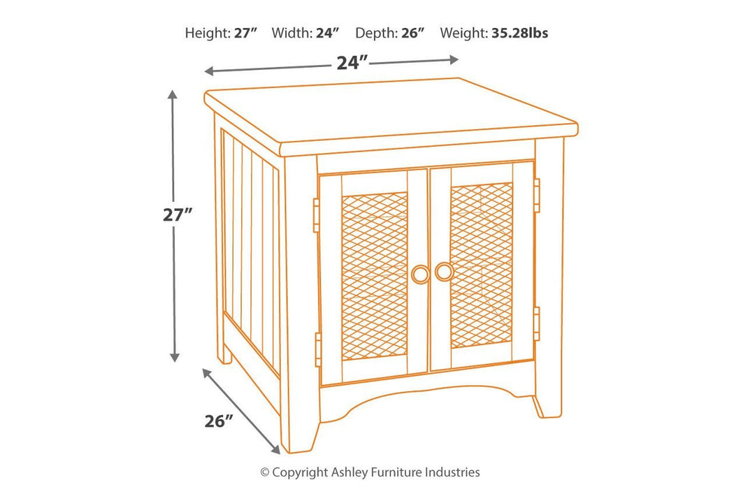 Wystfield White/Brown End Table - Gate FurnitureEnd Table