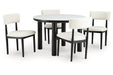 Xandrum Black/White Dining Table and 4 Chairs - Gate FurnitureDining Room Set