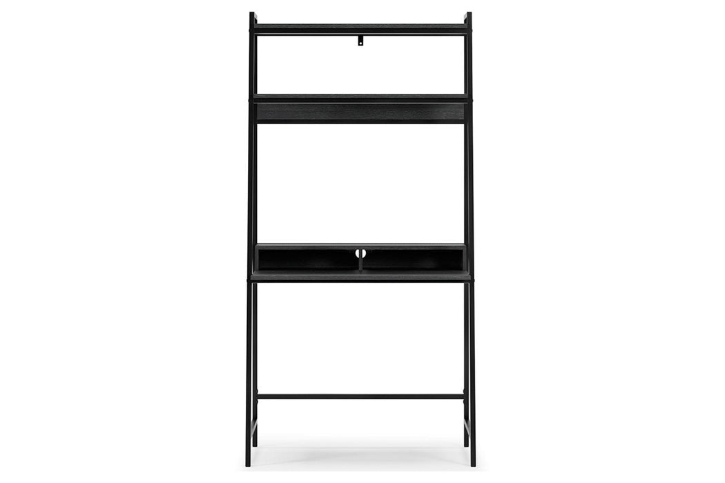 Yarlow Black 36" Home Office Desk with Shelf - Gate FurnitureOffice Desks