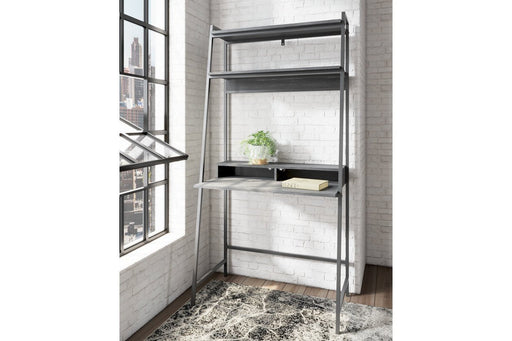 Yarlow Black 36" Home Office Desk with Shelf - Gate FurnitureOffice Desks