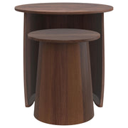 Yency 2-piece Round Mango Wood Nesting Table Set Dark Brown Mango - 930330