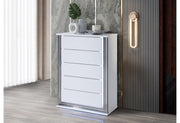 Ylime Smooth White Chest With Led - Lara FurnitureChest