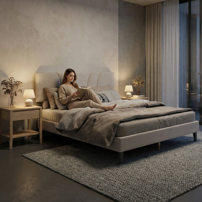 YM18835FSB01 Full Bed (Beige) - YM18835FSB01