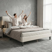 YM18835QSB01 Queen Bed (Beige) - YM18835QSB01