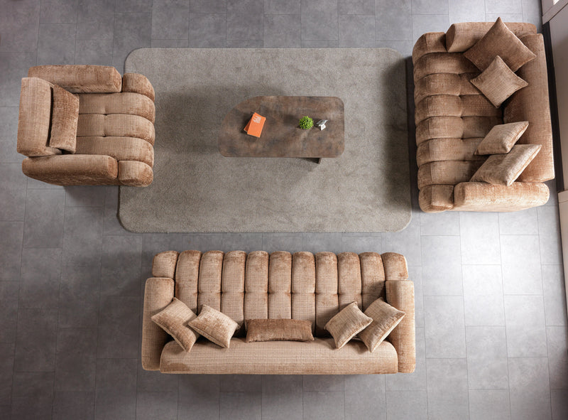 Yulia Coffee Boucle Chair - YULIACOFB-CHAIR