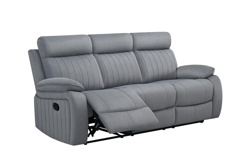 Yuna - Gray Manual Recliner Sofa With DDT, Cup Holder and Power Source - L627-S
