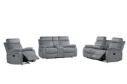 Yuna - Gray Manual Reclining, Storage Console, Cup Holder and USB Charger - L627-SLR
