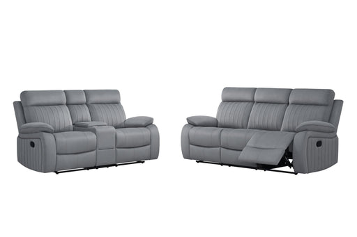 Yuna - Gray Manual Reclining, Storage Console, DDT, Power Source, Cup Holder and USB Charger - L627-SL