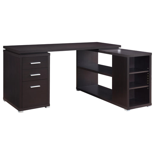 Yvette 60-inch 3-drawer L-Shape Computer Desk Cappuccino - 800517