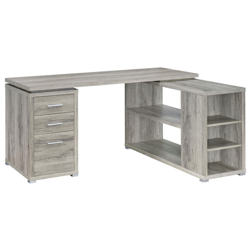 Yvette 60-inch 3-drawer L-Shape Computer Desk Grey Driftwood - 801516