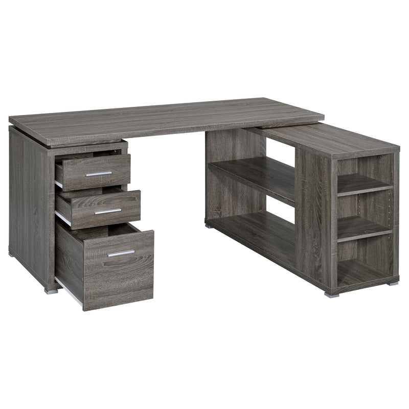Yvette 60-inch 3-drawer L-Shape Computer Desk Weathered Grey - 800518