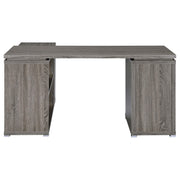 Yvette 60-inch 3-drawer L-Shape Computer Desk Weathered Grey - 800518