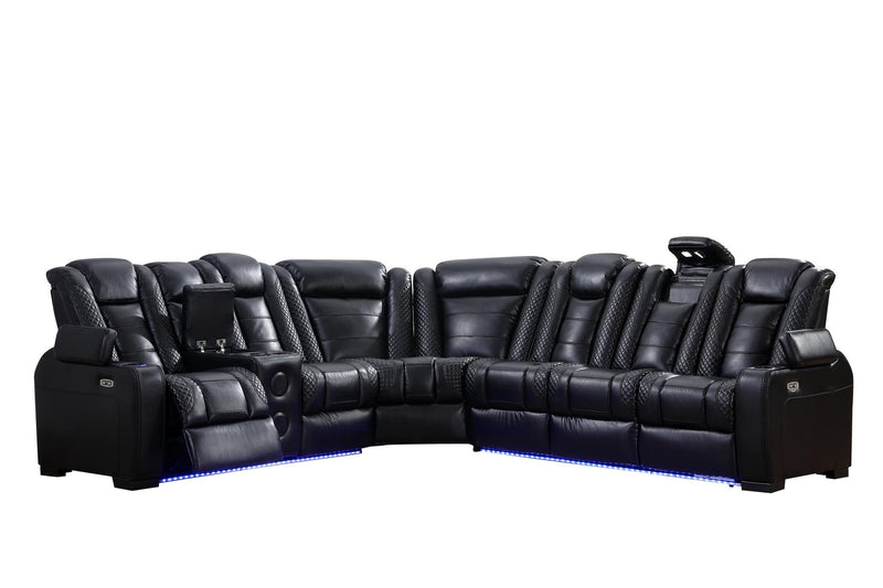 Zachary 3PC Power Sectional - L467-Black-3PC Sectional