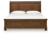 Zackaryn Warm Brown California King Sleigh Storage Bed - PCB807B9
