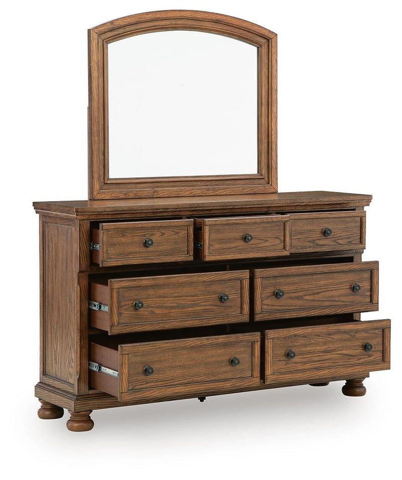 Zackaryn Warm Brown Dresser and Mirror - PCB807B1
