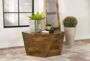 Zalika Hexagonal Solid Mango Wood Coffee Table Natural - 724188