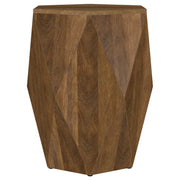 Zalika Hexagonal Solid Mango Wood End Table Natural - 724187