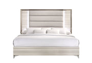 Zambrano White King Bed With Led - Lara FurnitureKing Bed