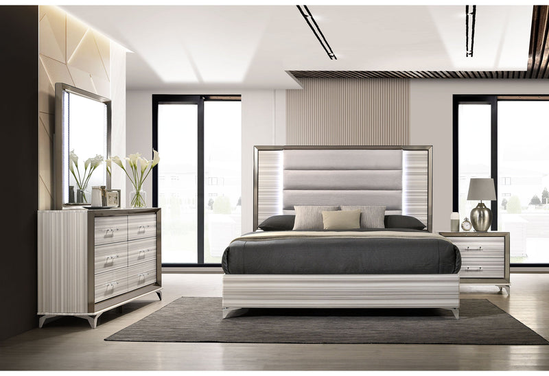 Zambrano White Queen Bed Group - Lara FurnitureBedroom Set