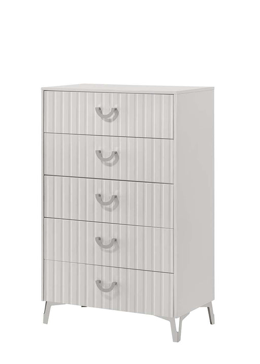 Zane - 5 Drawers White Chest - B280-C