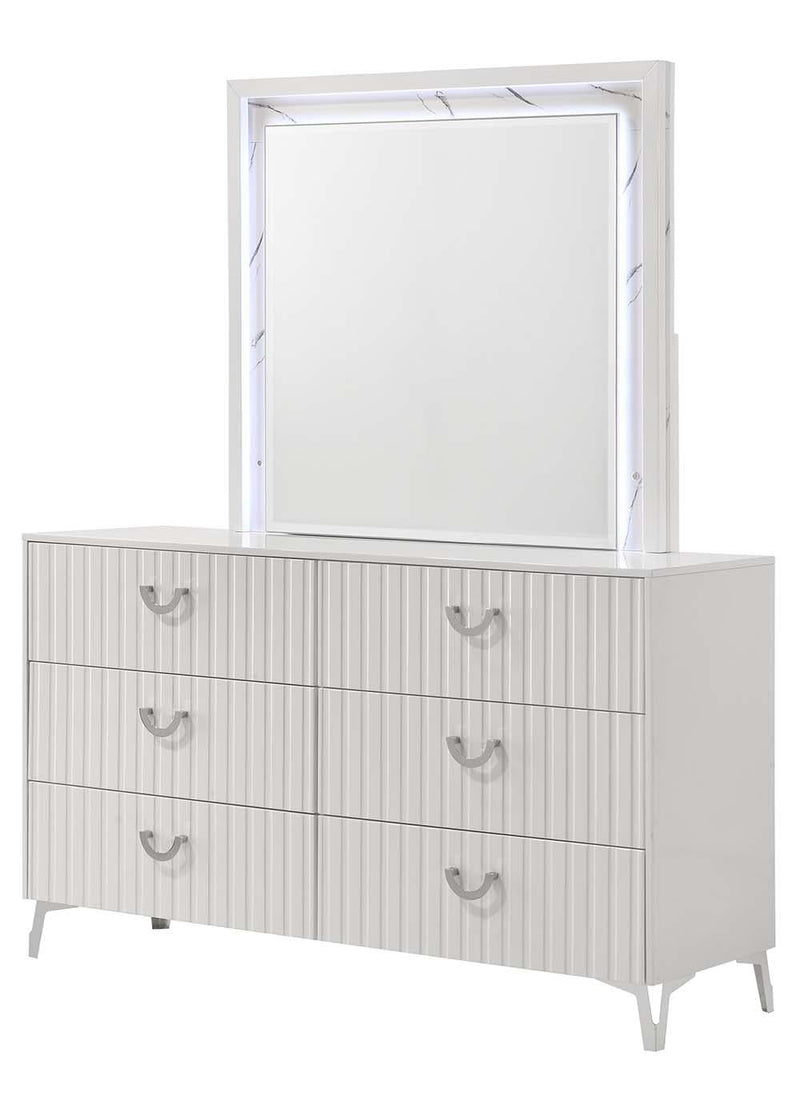 Zane - White Mirror with LED Light - B280-M
