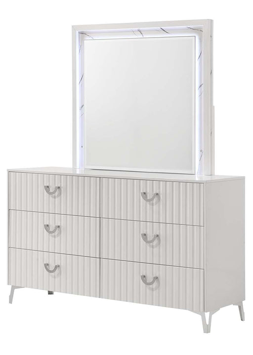 Zane - White Mirror with LED Light - B280-M