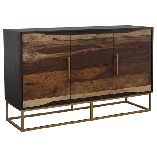 Zara 2-door 57-inch Wood Accent Storage Cabinet Black Walnut - 953466