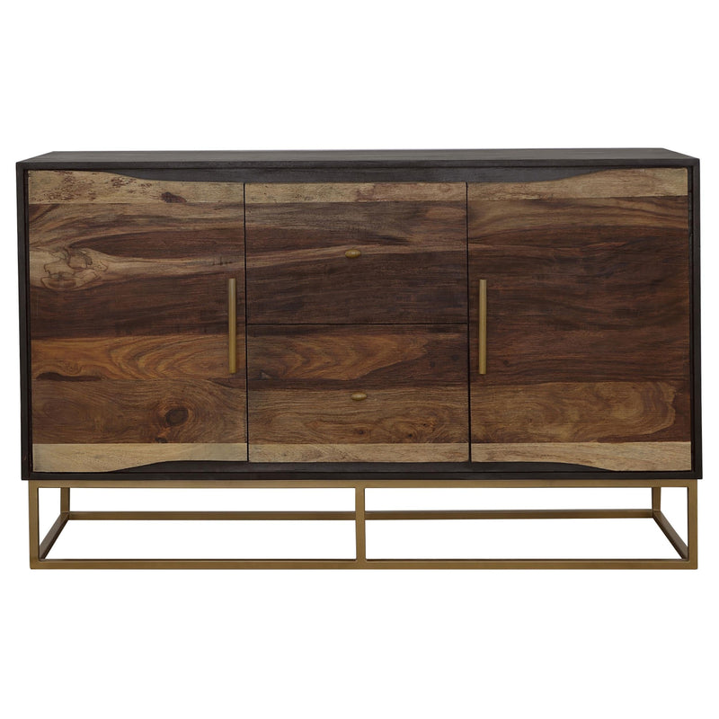 Zara 2-door 57-inch Wood Accent Storage Cabinet Black Walnut - 953466